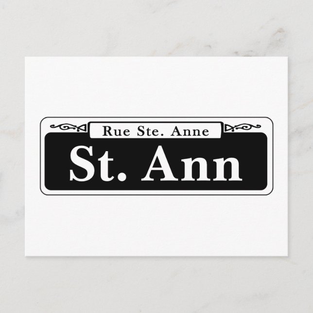 St. Ann St., New Orleans Street Sign Postcard (Front)