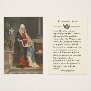 St. Anne Blessed Virgin Mary Prayer Holy Card