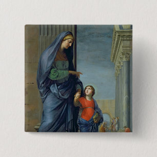St. Anne Leading the Virgin to the Temple 15 Cm Square Badge