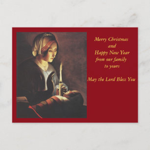 St. Anne with the Christ Child by La Tour Holiday Postcard