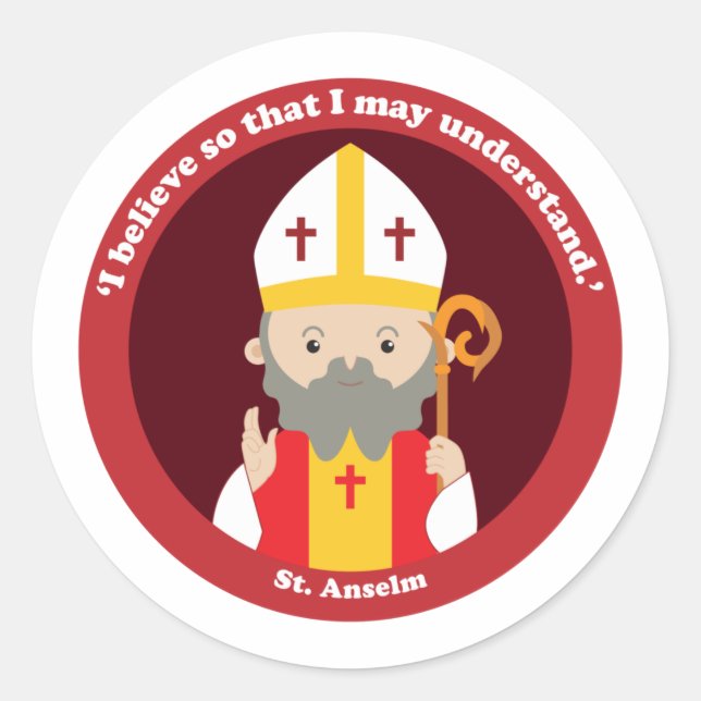 St. Anselm Classic Round Sticker (Front)
