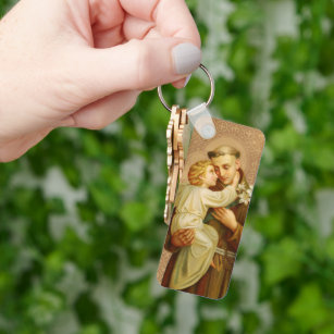 St. Anthony Baby Jesus Religious Vintage Catholic Key Ring