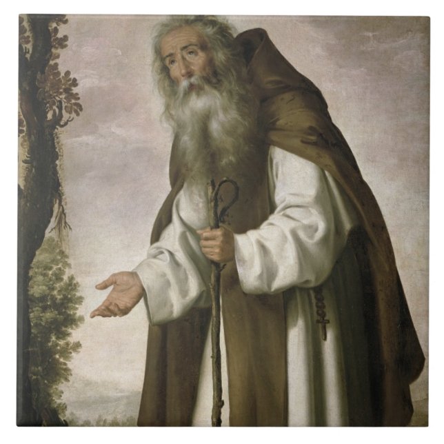 St. Anthony Dispirited, 1640 (oil on canvas) Ceramic Tile (Front)