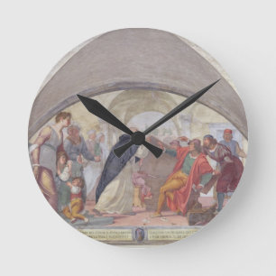 St. Anthony Driving Out the Gamblers (fresco) Round Clock