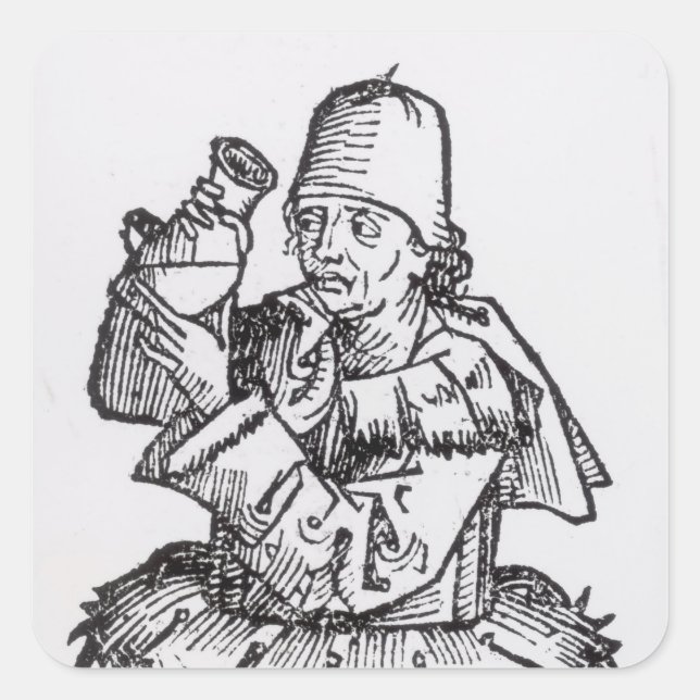St. Anthony  from 'Liber Chronicarum' Square Sticker (Front)