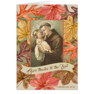 St. Anthony Jesus Thanksgiving Quote Autumn Leaves