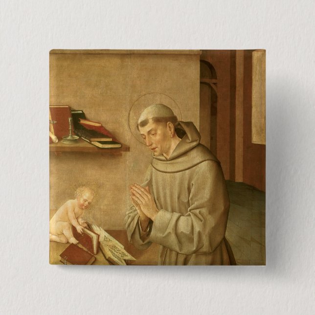 St Anthony of Padua 15 Cm Square Badge (Front)