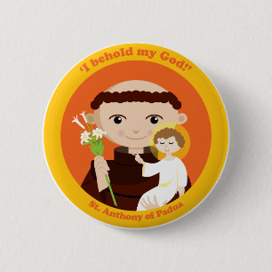 St. Anthony of Padua 6 Cm Round Badge