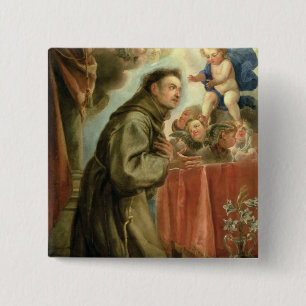 St. Anthony of Padua  adoring the Christ Child 15 Cm Square Badge