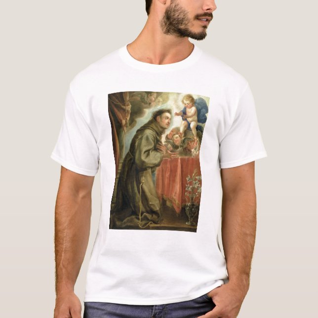 St. Anthony of Padua  adoring the Christ Child T-Shirt (Front)