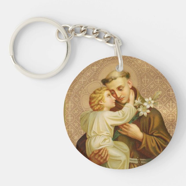 St. Anthony of Padua Baby Jesus Key Ring (Front)