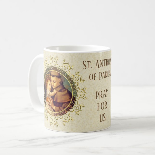 St. Anthony of Padua Baby Jesus Religious Coffee Mug (Front Left)