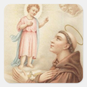 St. Anthony of Padua Baby Jesus Square Sticker