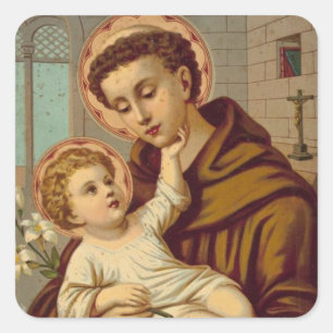St. Anthony of Padua Baby Jesus Square Sticker