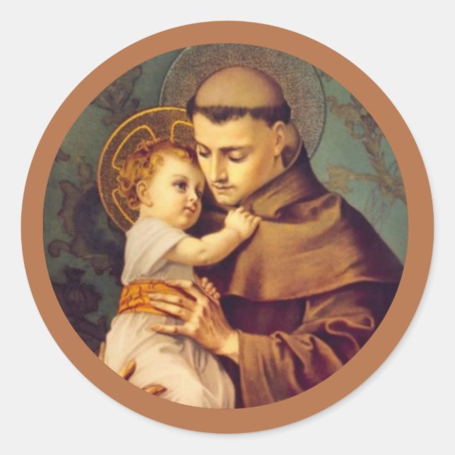 St. Anthony of Padua Jesus Catholic Award Classic Round Sticker (Front)