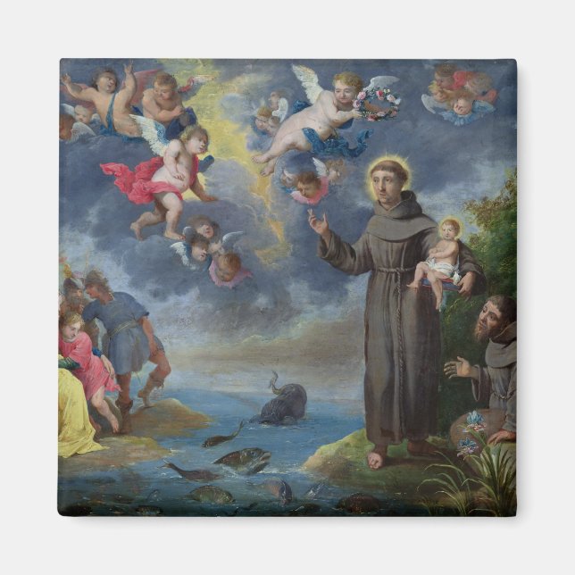 St. Anthony of Padua Preaching to the Fish Magnet (Front)
