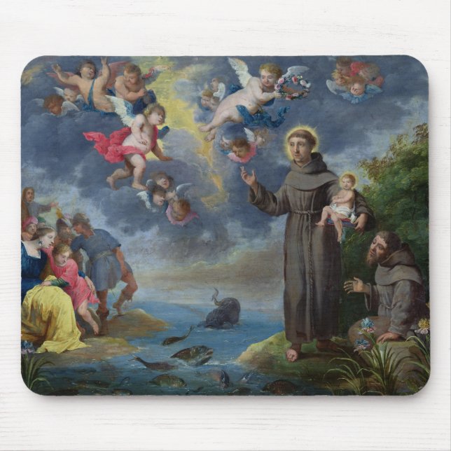 St. Anthony of Padua Preaching to the Fish Mouse Pad (Front)