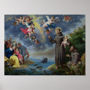 St. Anthony of Padua Preaching to the Fish Poster