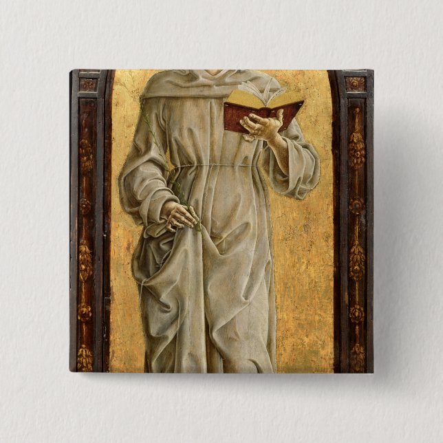 St. Anthony of Padua  Reading 15 Cm Square Badge (Front)