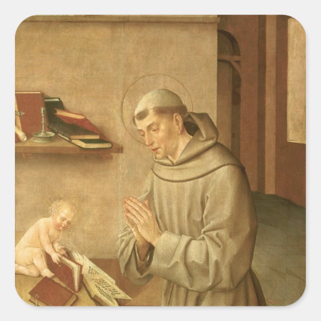 St Anthony of Padua Square Sticker (Front)