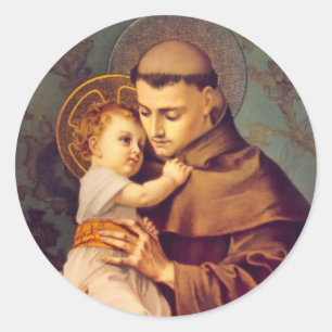 St. Anthony of Padua with Baby Jesus   Classic Round Sticker