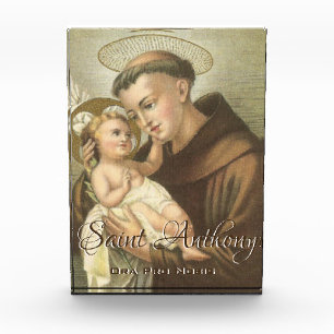 St. Anthony of Padua with Baby Jesus Latin Photo Block