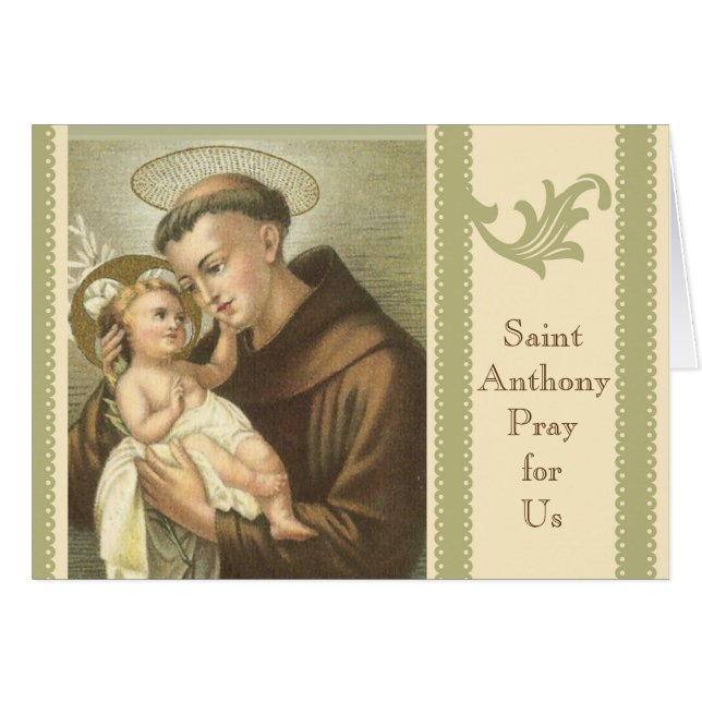St. Anthony of Padua with Baby Jesus Prayer (Front Horizontal)