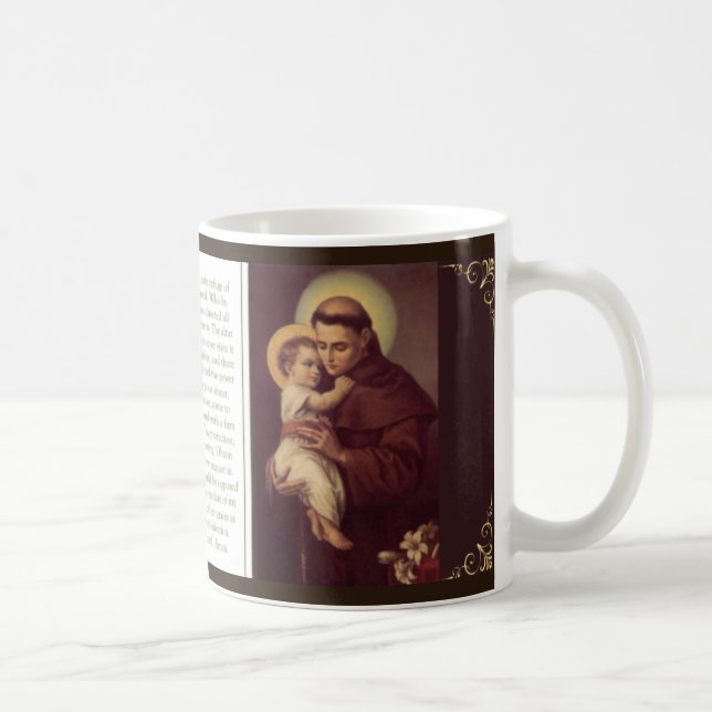 St. Anthony of Padua with Baby Jesus Prayer Coffee Mug (Right)