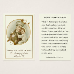 St. Anthony Prayer for Peace of Mind & Heart