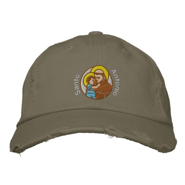 St Anthony - Sant'Antonio - Santo Antonio Embroidered Hat (Front)