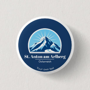 St. Anton am Arlberg Austria ski resort  3 Cm Round Badge