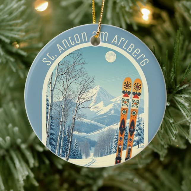 St. Anton am Arlberg Austria ski resort souvenir  Ceramic Ornament (Creator Uploaded)