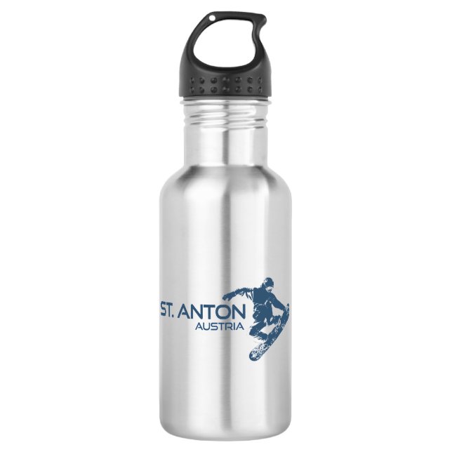 St. Anton Austria Snowboarder 532 Ml Water Bottle (Front)