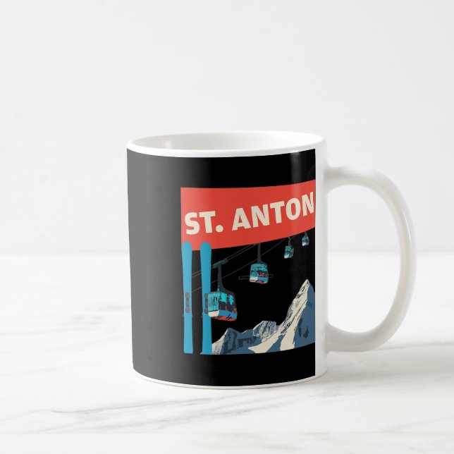 St. Anton Skiing - Retro St. Anton Ski  Coffee Mug (Right)