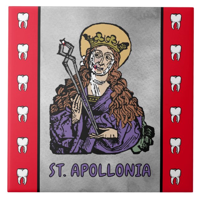 St. Apollonia with Pulled Tooth (Nuremberg) Ceramic Tile (Front)