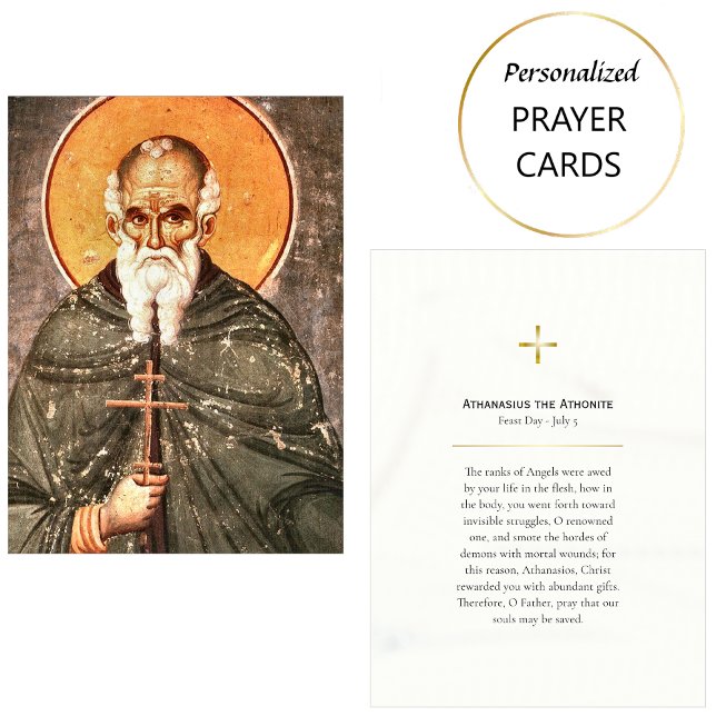 St. Athansius the Athonite Orthodox Prayer Card    (Creator Uploaded)