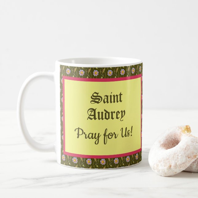 St. Audrey (Etheldreda) (P 003) Coffee Mug (With Donut)