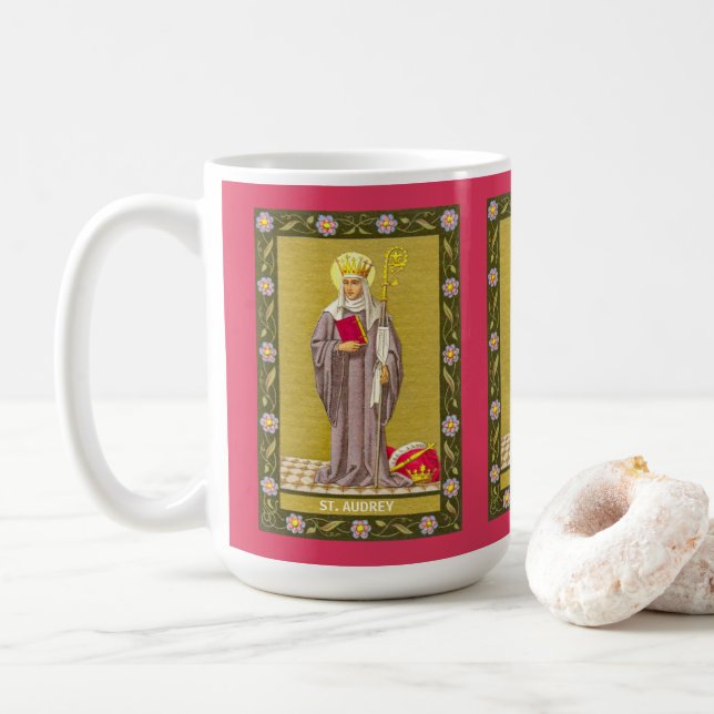 St. Audrey (Etheldreda) (P 003) Coffee Mug (With Donut)
