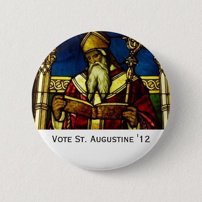 St. Augustine '12 6 Cm Round Badge (Front)