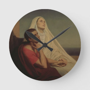 St. Augustine and his mother St. Monica, 1855 Round Clock