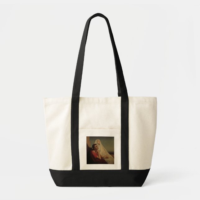 St. Augustine and his mother St. Monica, 1855 Tote Bag (Front)