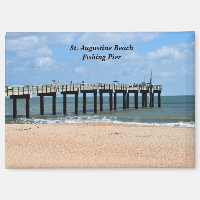 St. Augustine Beach Florida Fishing PIer Magnet (Front)