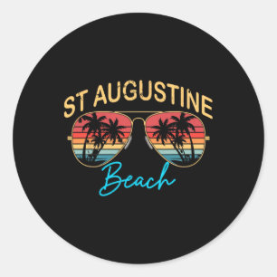 St Augustine Beach Florida Men Women Souvenir Surf Classic Round Sticker