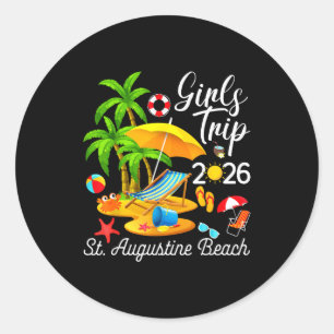 St. augustine beach florida summer tropical girls classic round sticker