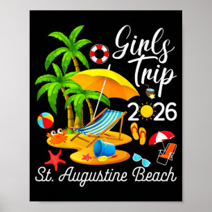 St. augustine beach florida summer tropical girls poster