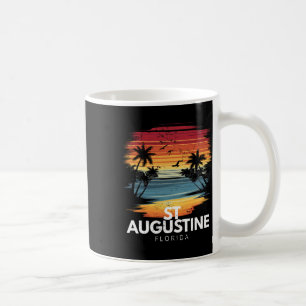 St Augustine Beach Florida Surfboard Surfing Vinta Coffee Mug