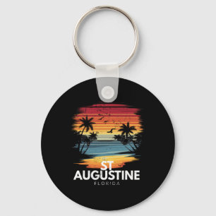 St Augustine Beach Florida Surfboard Surfing Vinta Key Ring