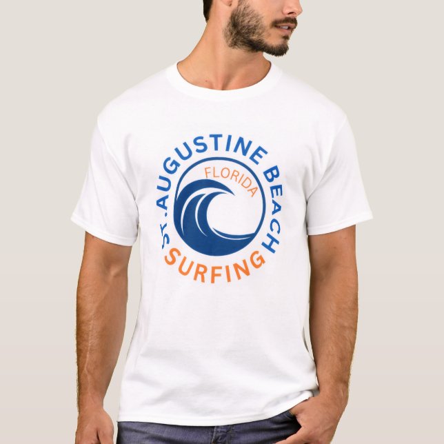 St. Augustine Beach Florida Surfing T-Shirt (Front)