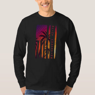 St Augustine Beach Vacation Florida Sunset Palm Us T-Shirt
