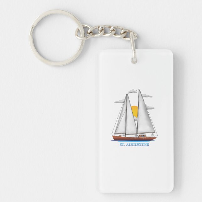 St. Augustine Coastal Nautical Sailing Sailor Key Ring (Front)